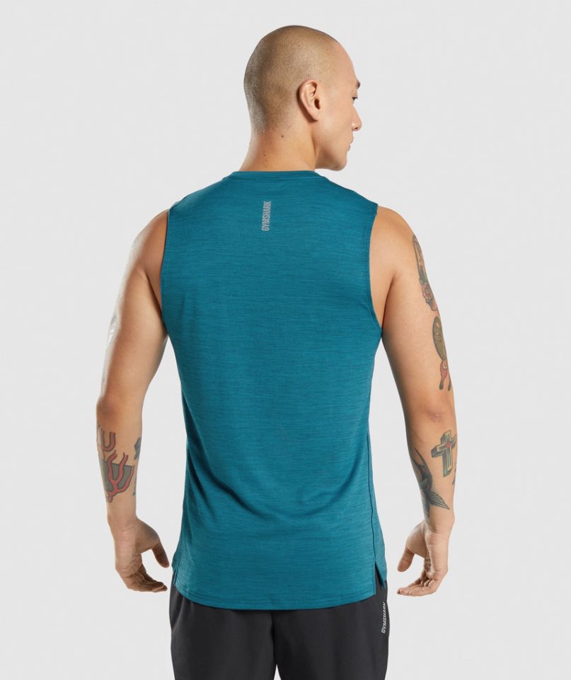 Men's Gymshark Speed Tanks Turquoise | NZ 7KFDXV